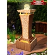 Pedestal Faux Wood Crys..