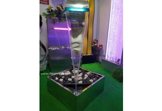 Cascade Corner Pouring 1.2m Tall Stainless Steel Freestanding Fountain - Fully Polished