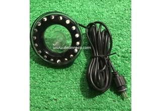8cm White LED Round Base for Rotating Ball - 3m Cable
