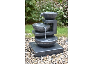 Natural Solid Granite Stina Triple Bowls Freestanding Fountain