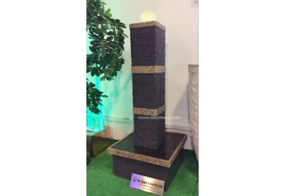 Granite Ontario Column Crystal Sphere Freestanding Fountain