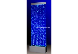 183cm Freestanding Straight Bubble Wall - Stainless Steel Base with Acrylic Panel