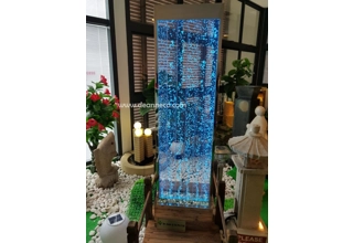 180cm Freestanding Bubble Wall - Silver Mirror Polished Frame with Acrylic Panel
