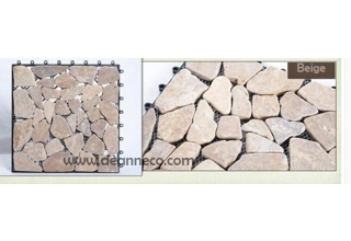 Interlocking Natural Pebbles Decking Tiles - Beige
