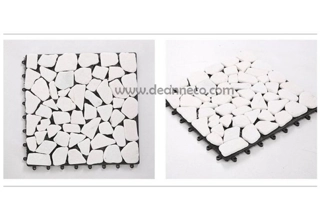 Interlocking Natural Pebbles Decking Tiles - White