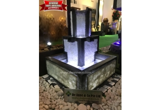 Cascadia 3-Tier Falls Corner Faux Granite Freestanding Fountain