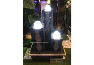 Granite Basalt Trio Crystal Sphere Freestanding Fountain