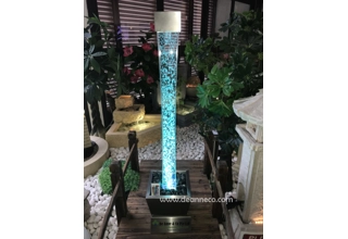 123cm Rochus Square Bubble Tube with Remote Control LED Lights - Stainless Steel with Acrylic Column