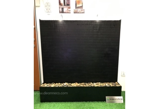 120cm Freestanding Aquafall Waterwall Fountain - Black Acrylic Rippled Panel