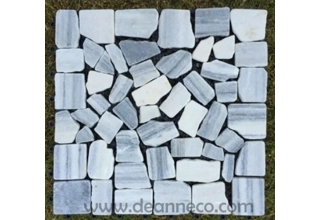 Interlocking Natural Pebbles Decking Tiles - Grey White