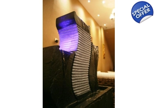 Montrose Polished Granite Effect LED Lit Floor Standing Water Fountain