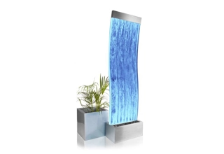 183cm Freestanding Curved Bubble Wall - Stainless Steel Base with Acrylic Panel