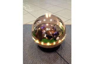 Replacement - 25cm Gold Polished Sphere for Floor Fountain - 19cm Black Supporting Base
