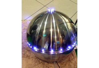 Replacement - 35cm Silver Sphere for Floor Fountain - 23cm Black Supporting Base
