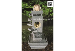 Niagara Six Tiers Faux Granite Crystal Sphere Freestanding Water Fountain