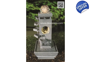 Niagara Six Tiers Faux Granite Crystal Sphere Freestanding Water Fountain