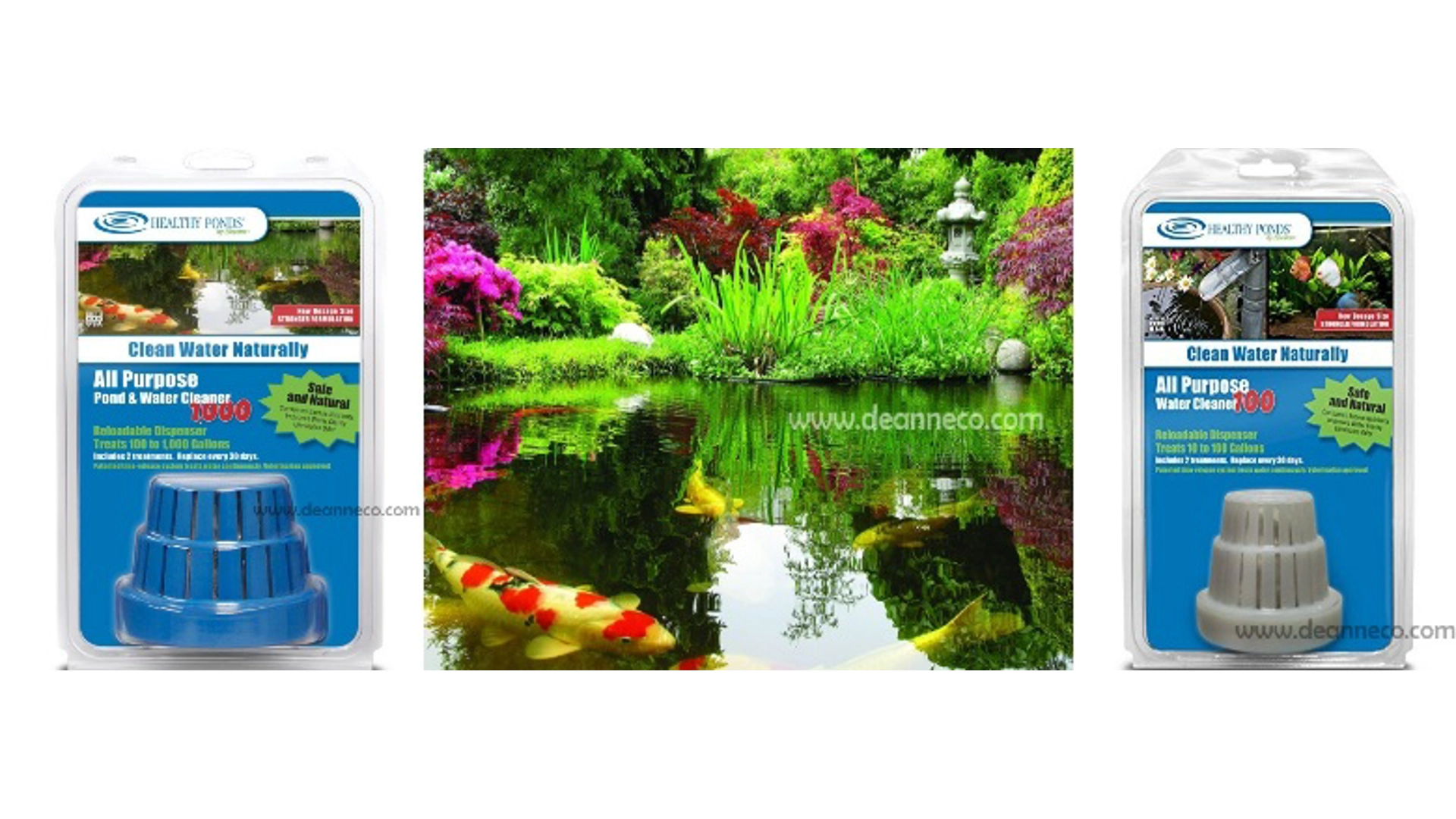 A water maintenance product designed to keep Aquariums, Fountains and Water Features from 10-1000 ga