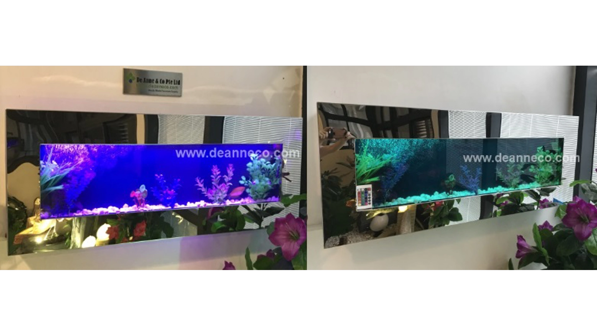 Space Saving Wall Mounted Aquarium. Available in 90cm or 120cm long