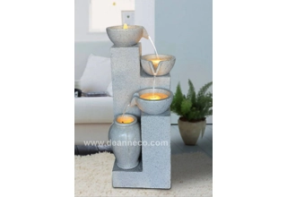 Peaktop (Grey) 3-Tier Cascade Freestanding Water Fountain