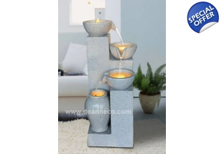 Peaktop (Grey) 3-Tier Cascade Freestanding Water Fountain