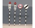 N scale Vintage road traffic signs, speed etc., ..