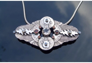 Double Wing Pendant - 13 Gem Model