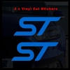 ST Stickers/Decal for Fiesta, Focus,etc In Brushed Chrome Vinyl 100mm x 40mm x 2