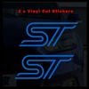 ST Stickers/Decal for Fiesta, Focus,etc In Brushed Chrome Vinyl 100mm x 40mm x 2