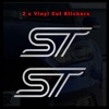 ST Stickers/Decal for Fiesta, Focus,etc In Brushed Chrome Vinyl 100mm x 40mm x 2
