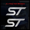 ST Stickers/Decal for Fiesta, Focus,etc In Brushed Chrome Vinyl 100mm x 40mm x 2