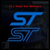 ST Stickers/Decal for Fiesta, Focus,etc In Brushed Chrome Vinyl 100mm x 40mm x 2