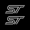 ST Stickers/Decal for Fiesta, Focus,etc In Brushed Chrome Vinyl 100mm x 40mm x 2