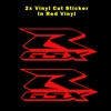 Suzuki GSXR Stickers In Red Vinyl 130mm x 2