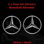 Mercedes Benz Star Logo Style Stickers, Decals in Red Vinyl 85mm x 85mm x2