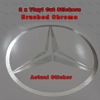 Mercedes Star Style Stickers, Decals in Brushed Chrome Vinyl 65mm or 85mm  x2