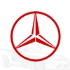 Mercedes Benz Star Logo Style Stickers, Decals in Red Vinyl 85mm x 85mm x2