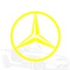 Mercedes Benz Star Logo Style Stickers, Decals in Red Vinyl 85mm x 85mm x2