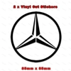 Mercedes Star Style Stickers, Decals in Brushed Chrome Vinyl 65mm or 85mm  x2