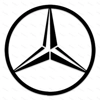 Mercedes Benz Star Logo Style Stickers, Decals in Red Vinyl 85mm x 85mm x2