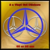 Mercedes Benz Star Logo Style Stickers, Decals in Red Vinyl 85mm x 85mm x2