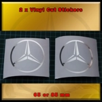 Mercedes Star Style Stickers, Decals in Brushed Chrome Vinyl 65mm or 85mm  x2