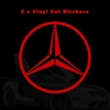 Mercedes Star Style Stickers, Decals in Brushed Chrome Vinyl 65mm or 85mm  x2