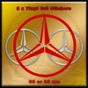 Mercedes Benz Star Logo Style Stickers, Decals in Red Vinyl 85mm x 85mm x2
