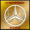 Mercedes Star Style Stickers, Decals in Brushed Chrome Vinyl 65mm or 85mm  x2