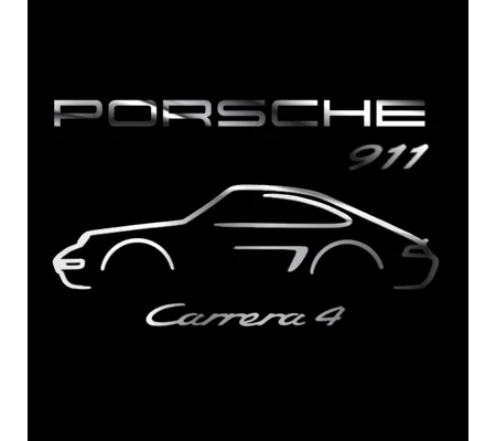 Porsche 911 6 Piece Sticker Set in Chrome Vinyl