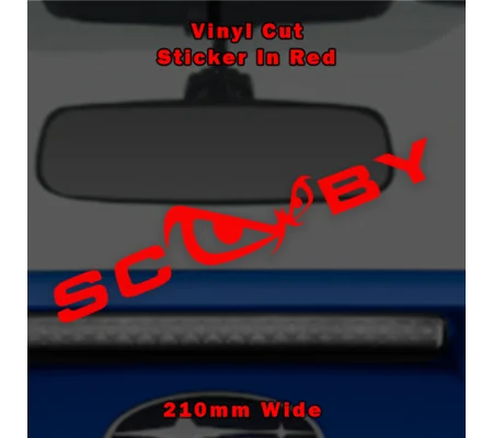 Subaru Impreza Scooby No Fear Evil Eyes Style Sticker In Red Vinyl 210mm