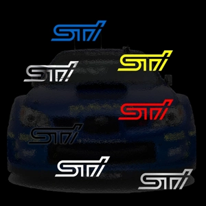 Subaru STI Stickers, in White Vinyl  10Cms or 15Cms wide x 2