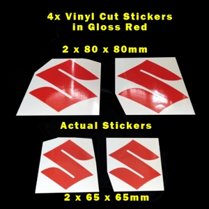 Suzuki 'S' Stickers Decal Logo In Red Vinyl