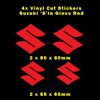Suzuki 'S' Stickers Decal Logo In Red Vinyl