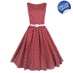 Polka dot red 50's dress